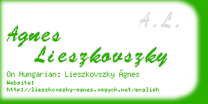 agnes lieszkovszky business card